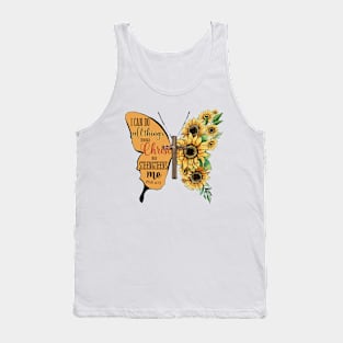 I Can Do All Things Through Christ Who Strengthens Me, Sunflower, Faith Tank Top
